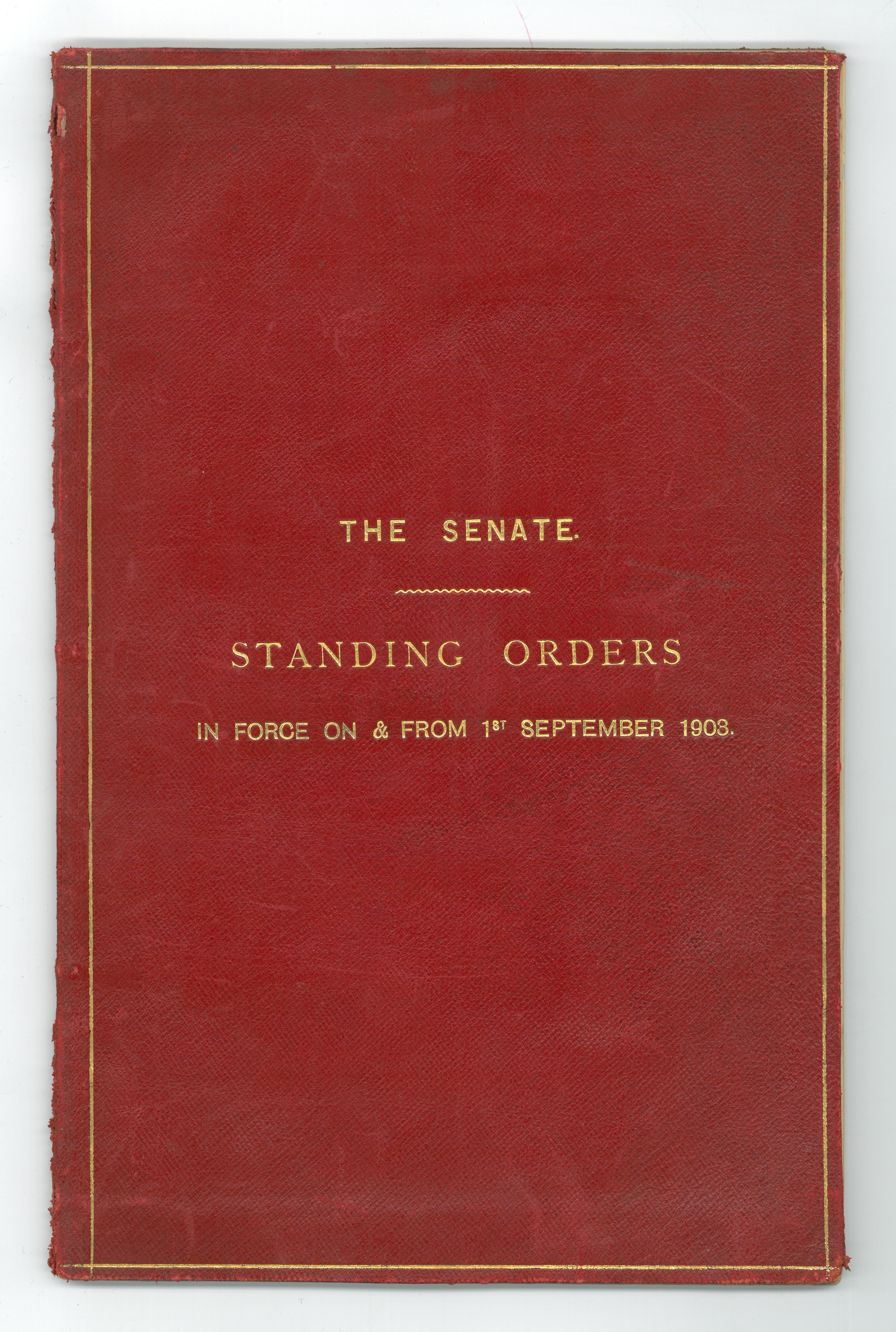 The first Senate standing orders of 1903