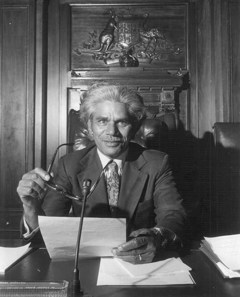 Senator Neville Bonner in the President’s Chair in the Senate
