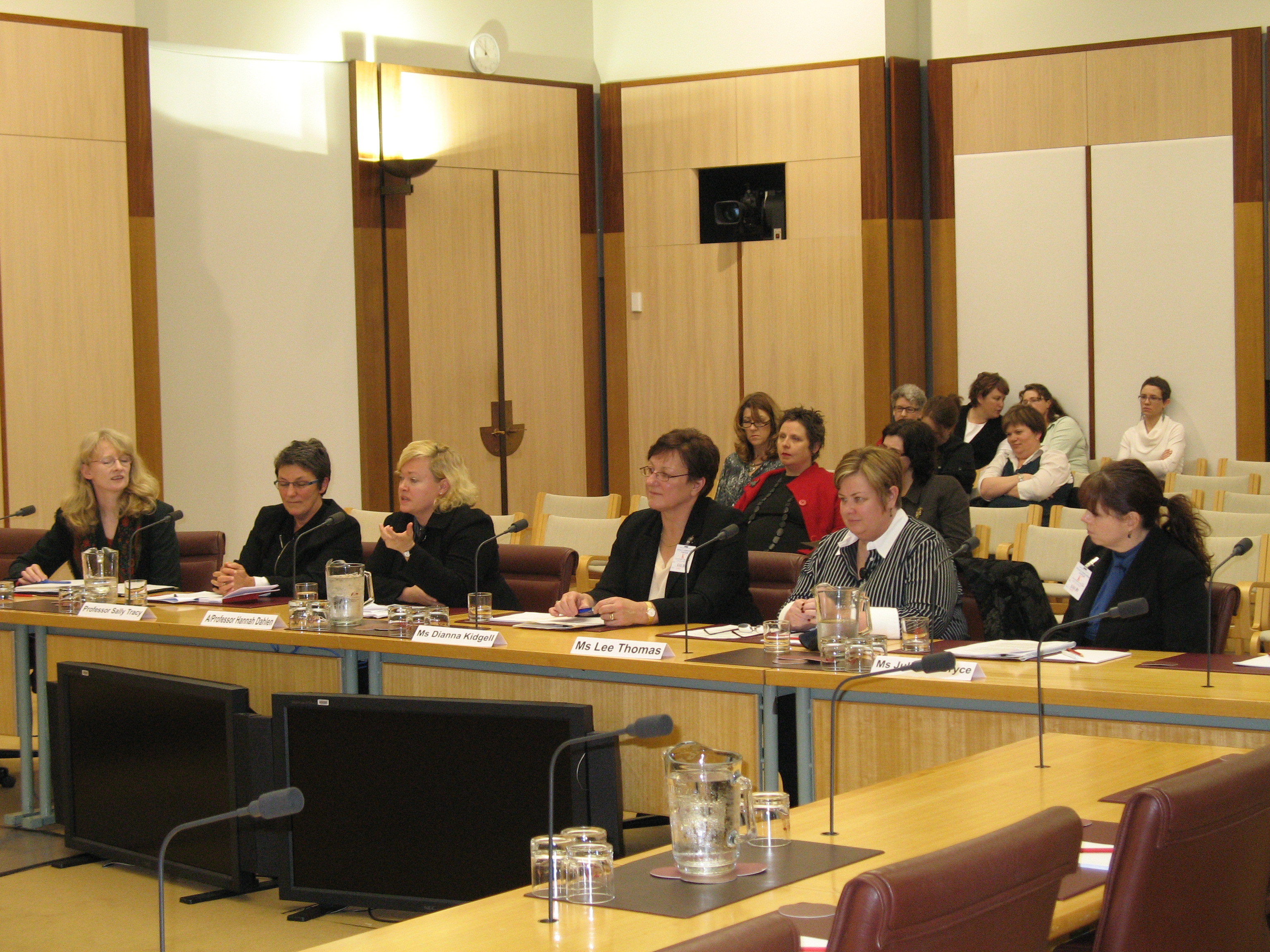 \x3cp\x3eRepresentatives of the Australia Nursing Federation, the Australian Nursing and Midwifery Council and the Australian College of Midwives giving evidence to the Community Affairs Legislation Committee, 6 August 2009. DPS Auspic.\x3c/p\x3e
