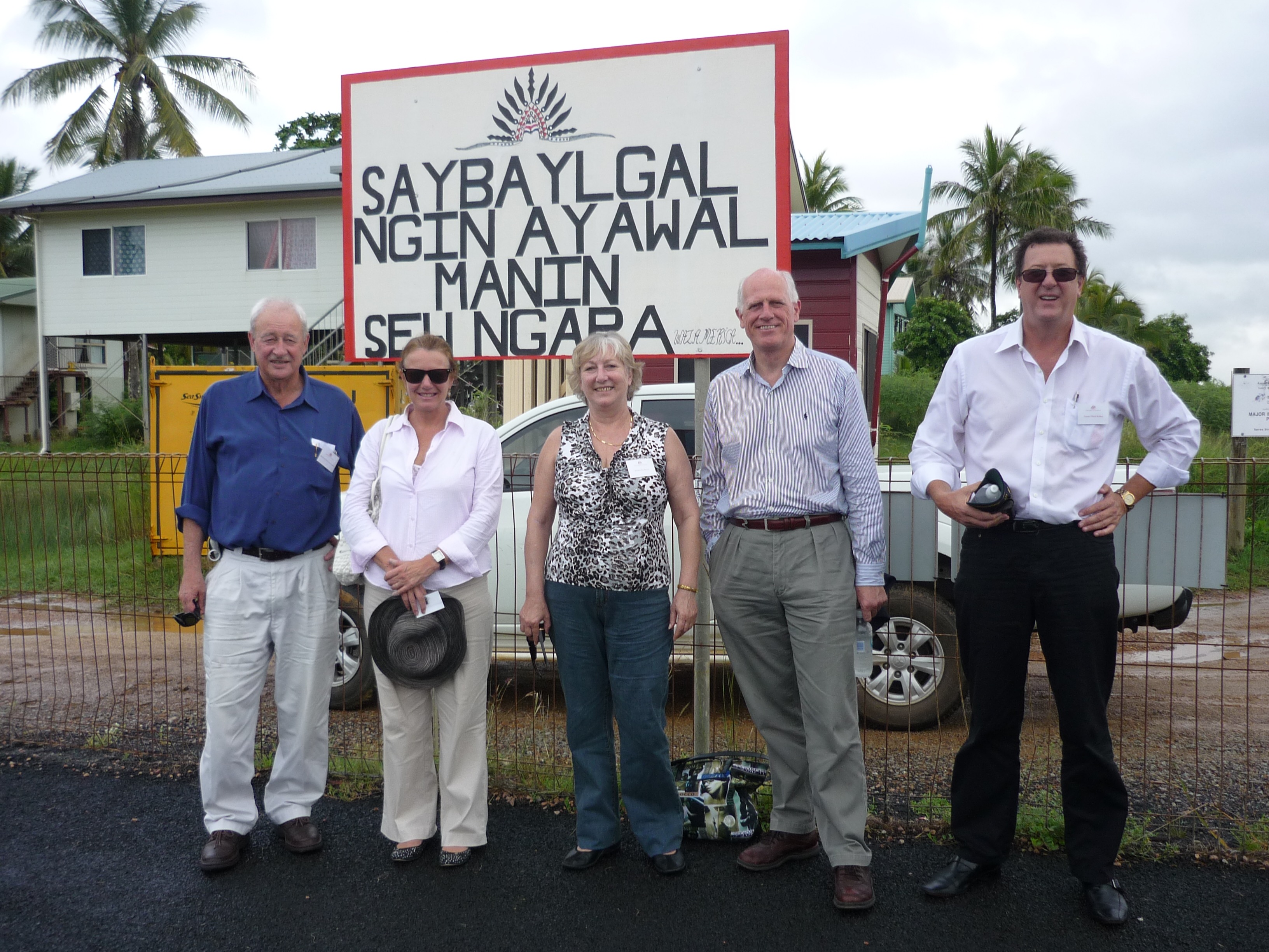 \x3cp\x3eForeign Affairs Defence and Trade References Committee on the Island of Saibai, 23 March 2010. L-R: Senators Alan Ferguson, Mark Bishop, Helen Kroger, Sue Boyce and Russell Trood.\x3c/p\x3e