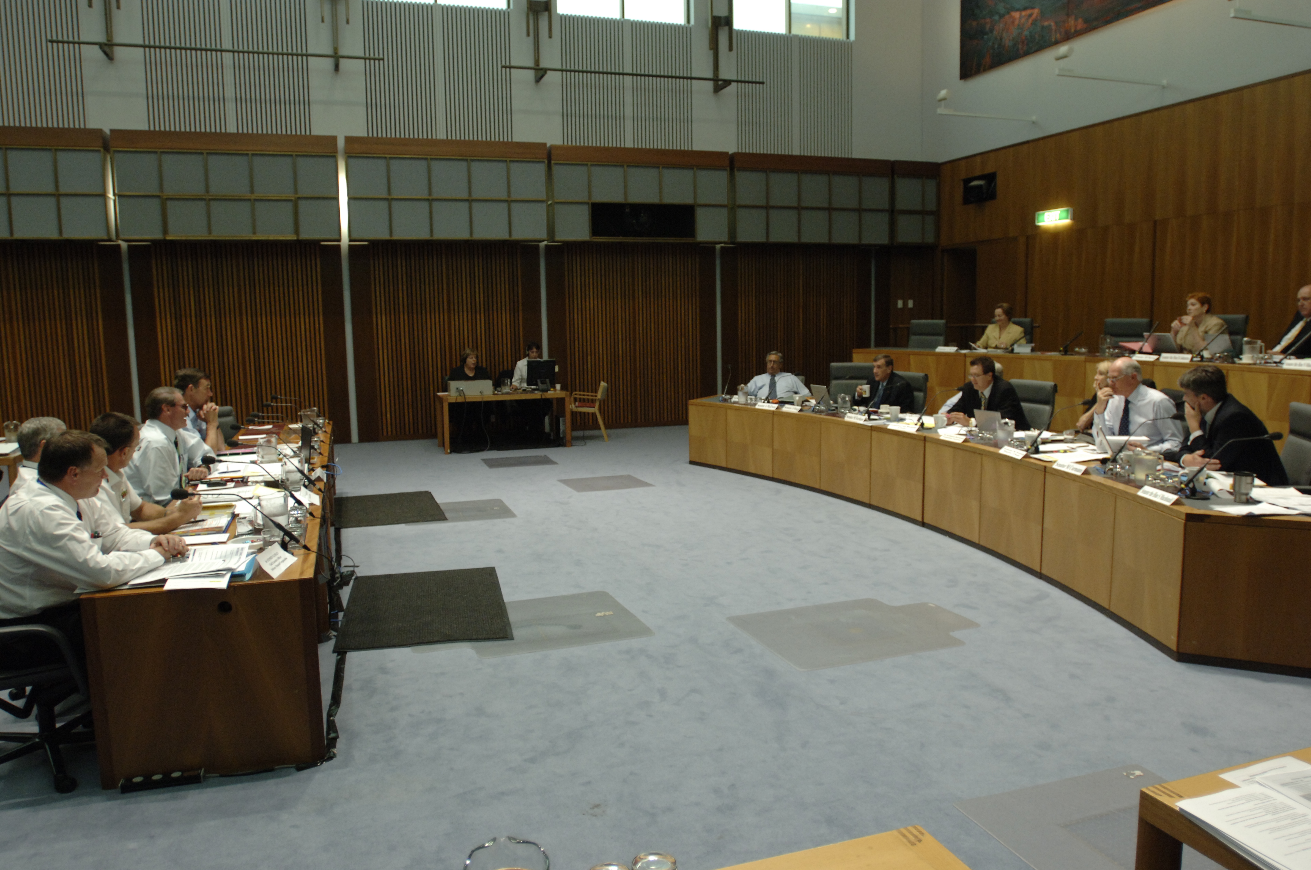 \x3cp\x3eStanding Committee on Foreign Affairs, Defence and Trade questioning Senator the Hon John Faulkner, Special Minister of State, and officers from the Department of Defence at an additional estimates hearing, 20 February 2008. DPS Auspic. \x3c/p\x3e